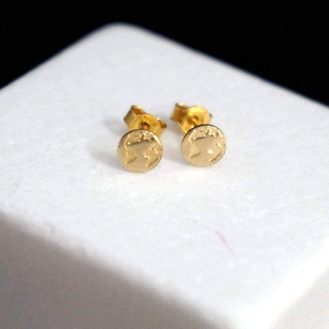 Kleine Gold Ohrstecker - Erde Ohrstecker KOOMPLIMENTS