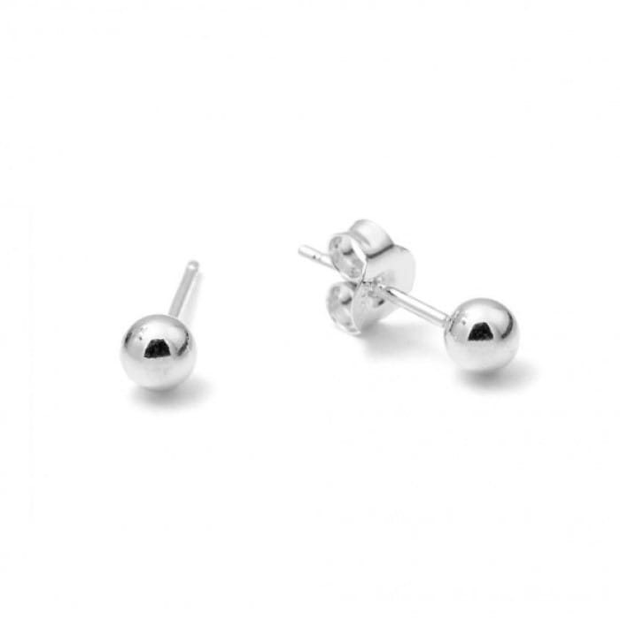 Kleine Kugel Silber Ohrstecker für Damen Ohrstecker KOOMPLIMENTS