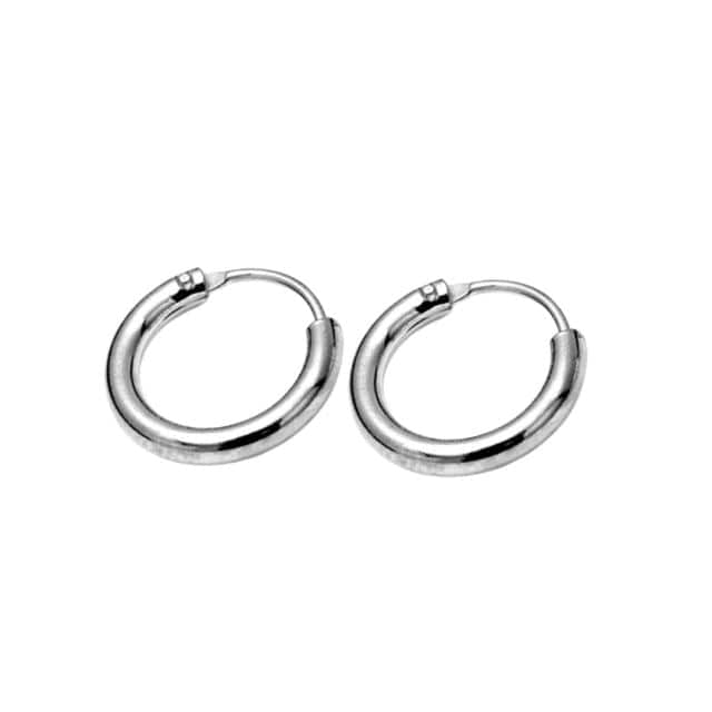 Kleine massive Creolen aus Silber Ohrringe KOOMPLIMENTS