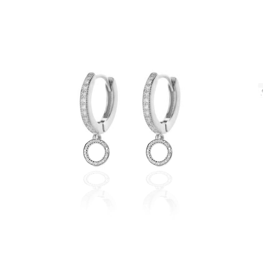 Kleine Ohrringe aus Silber Kreis Swarovski Ohrringe KOOMPLIMENTS