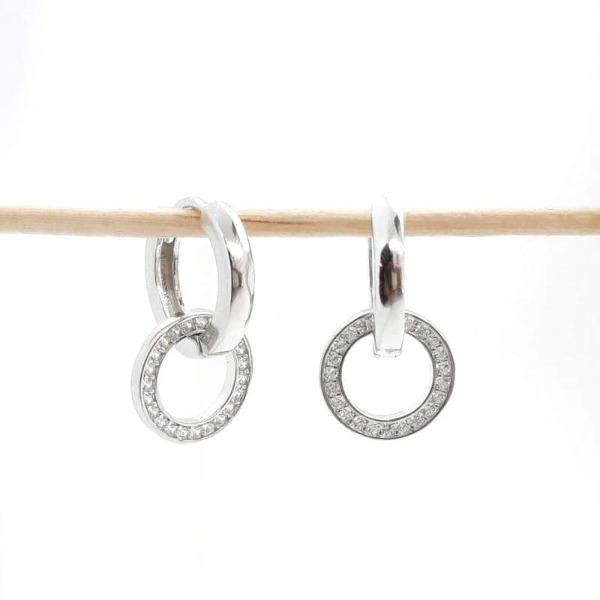 Kleine Ohrringe mit Zirkonia-Kristallen - Double Ohrringe KOOMPLIMENTS