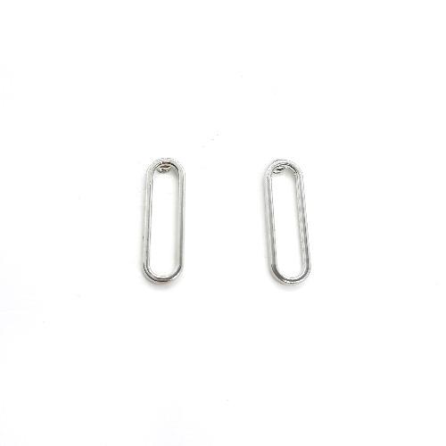 Kleine rechteckige Ohrringe aus Silber - Silber Rechteck Ohrstecker KOOMPLIMENTS