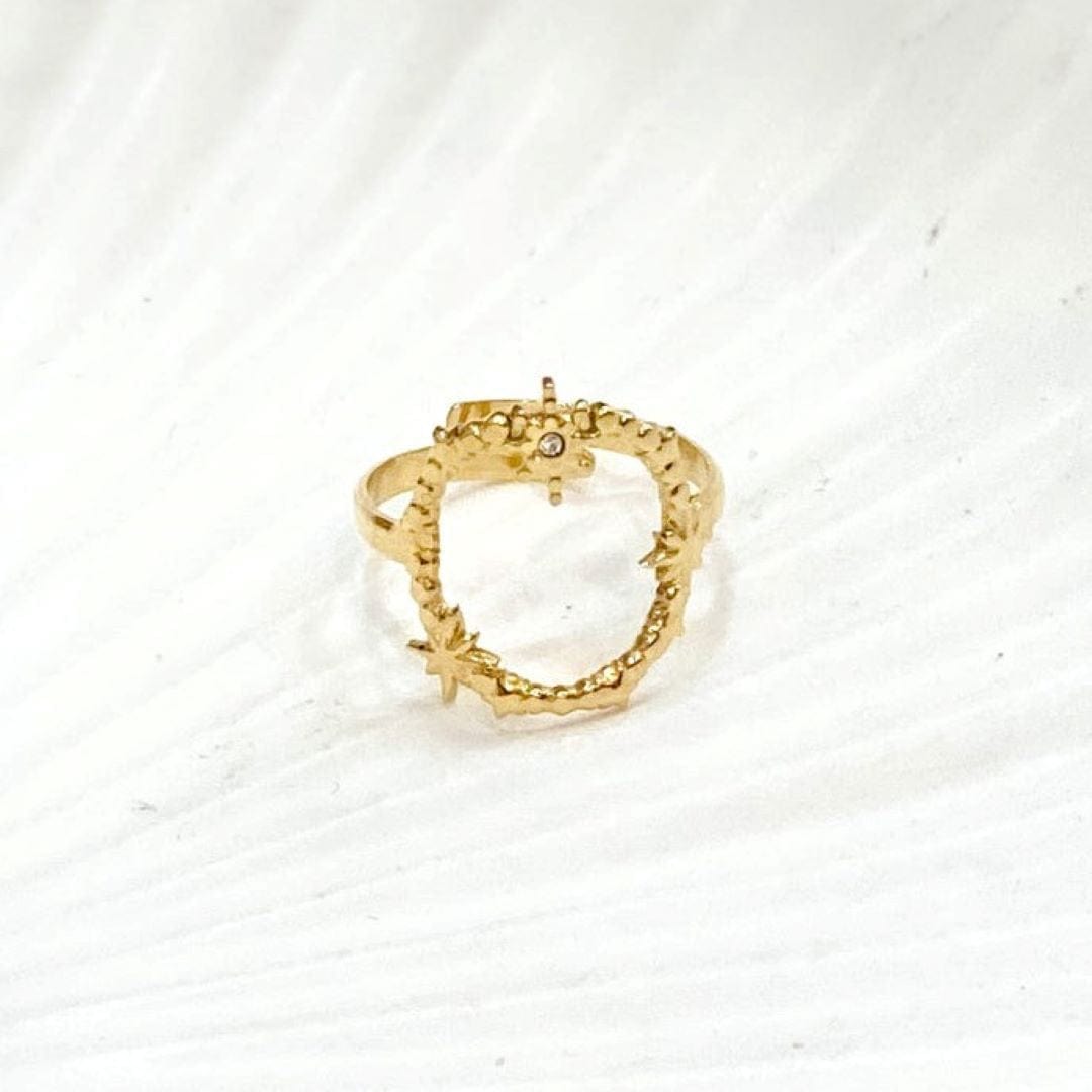 Kreis und Stern Ring aus Edelstahl - SCARLETT Ringe KOOMPLIMENTS