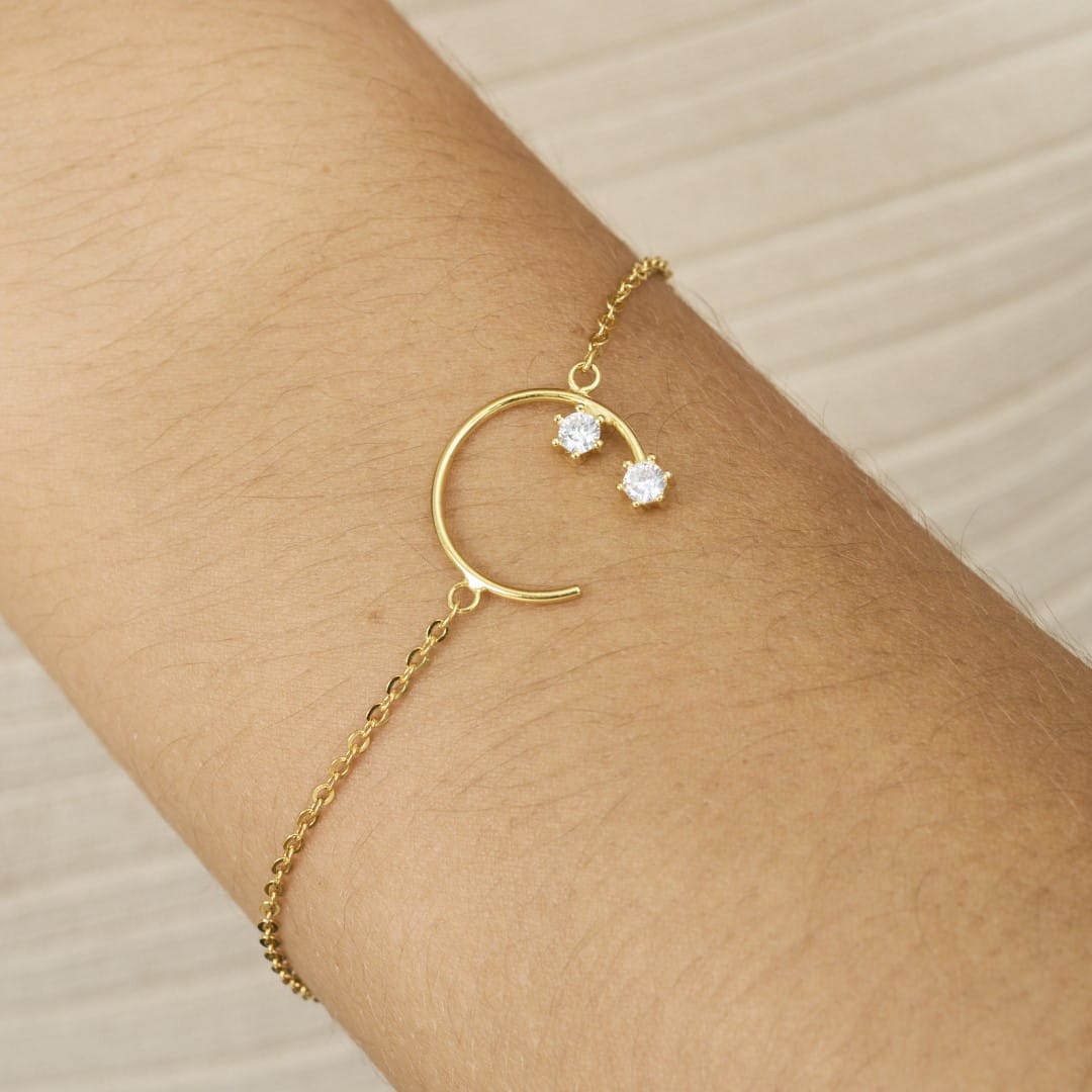 Kreis vergoldetes Kettenarmband - KARMA Armband KOOMPLIMENTS