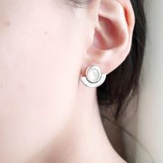 Kristall Ohrstecker mit Halbkreis - Cristal Ohrstecker KOOMPLIMENTS