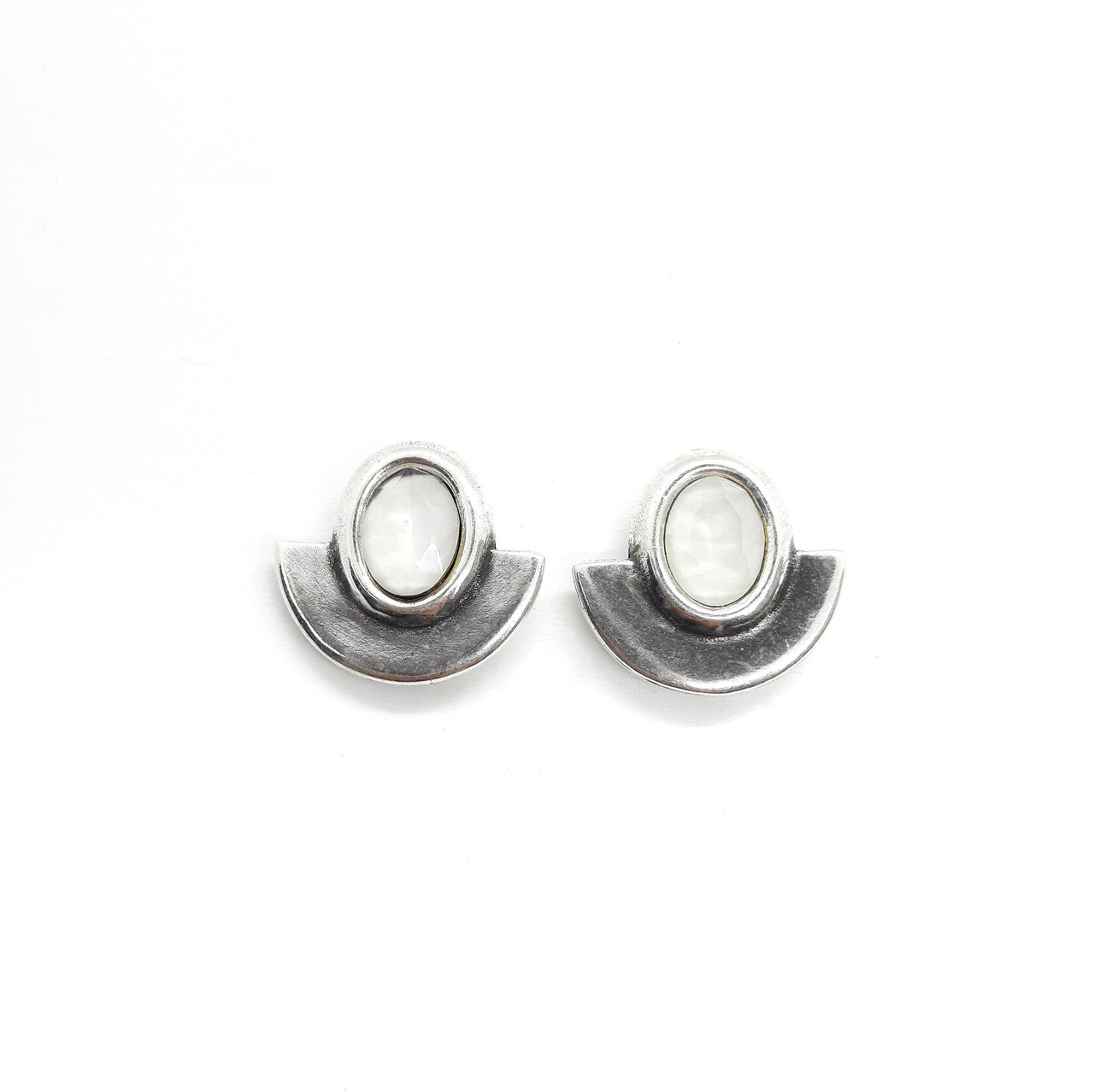 Kristall Ohrstecker mit Halbkreis - Cristal Ohrstecker KOOMPLIMENTS
