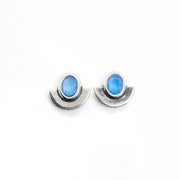 Kristall Ohrstecker mit Halbkreis - Cristal Light Blue Ohrstecker KOOMPLIMENTS