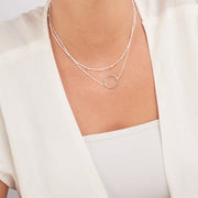 Kurze Halskette aus Silber mit Kreis Halsketten KOOMPLIMENTS