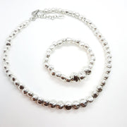 Kurze Perlen Halskette aus Silber- Lana Halsketten KOOMPLIMENTS Set Halskette + Armband 17 cm