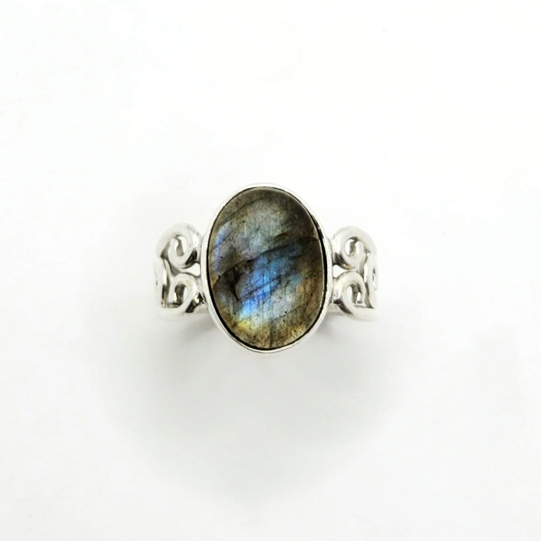 Labradorit Ring aus Silber - IRISIEREN Ringe KOOMPLIMENTS