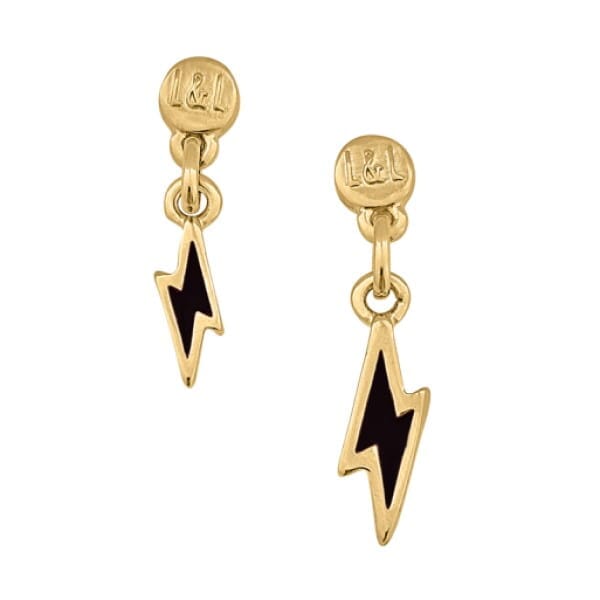 Lange asymmetrische Ohrringe mit Blitzcharme Gold | RAYO Ohrringe KOOMPLIMENTS