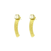 Lange Gold Ohrringe mit Swarovski-Stein - Thin Pina Ohrringe KOOMPLIMENTS