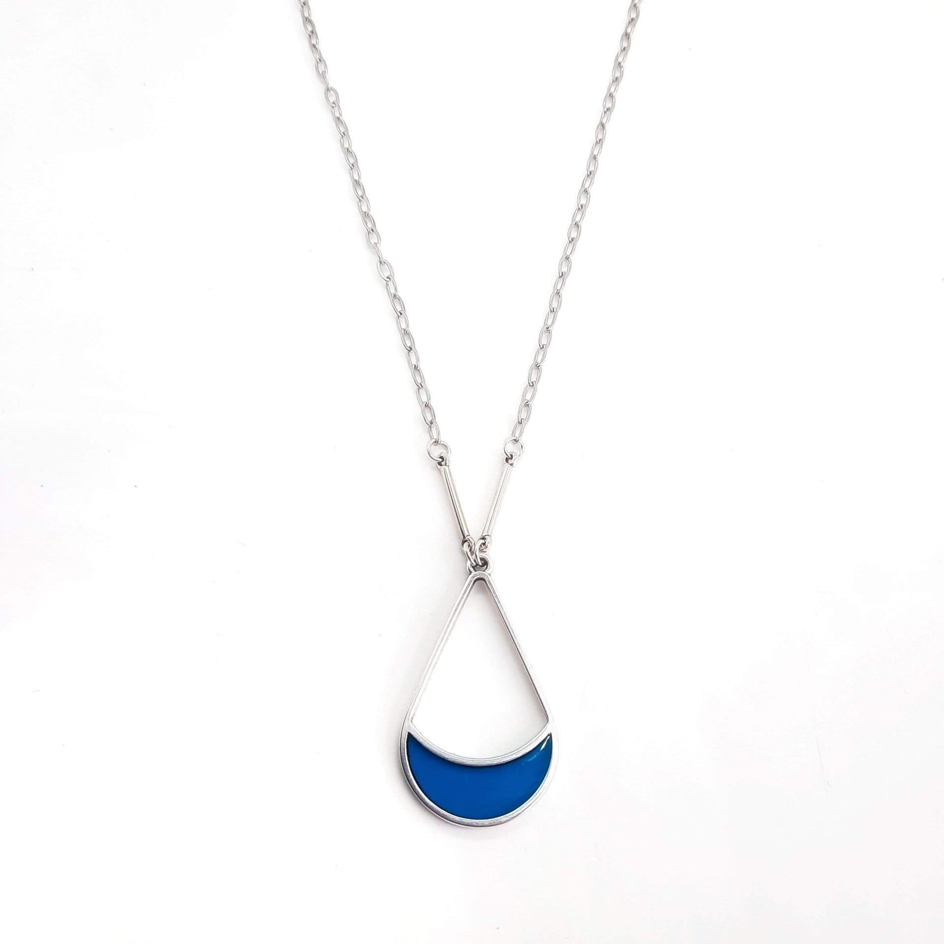 Lange Halskette mit blaugrünem Kristall - Ägäis Halskette KOOMPLIMENTS