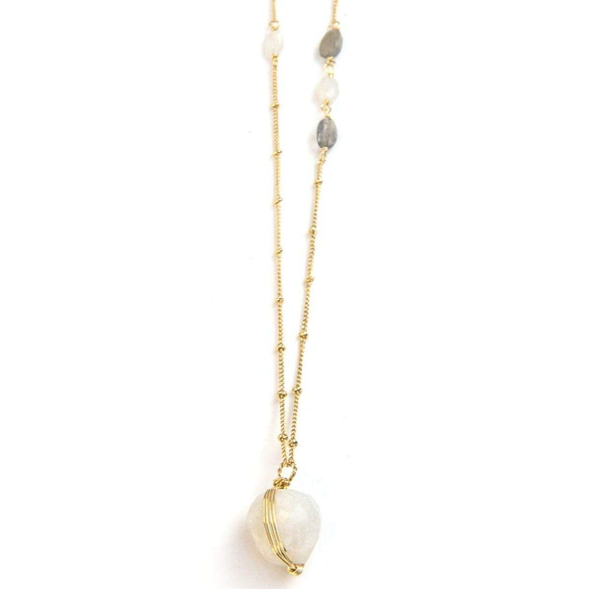 Lange Halskette mit Mondstein - Serenity Halsketten KOOMPLIMENTS