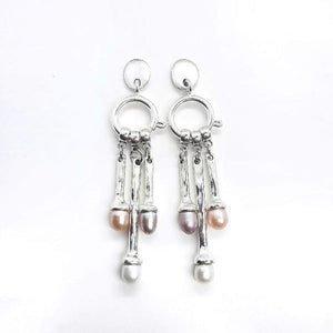 Boucles d'oreilles longues en argent - lucioles
