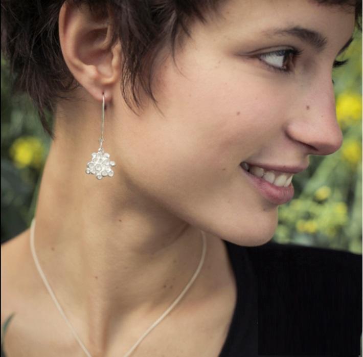 Lange Ohrringe handgemacht aus Silber- Écume Ohrringe KOOMPLIMENTS