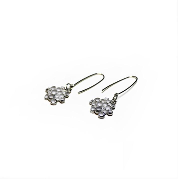 Pendientes largos hechos a mano de plata - Écume