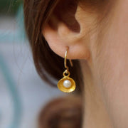 Lange Ohrringe mit Muschel und Perle Ohrringe KOOMPLIMENTS 