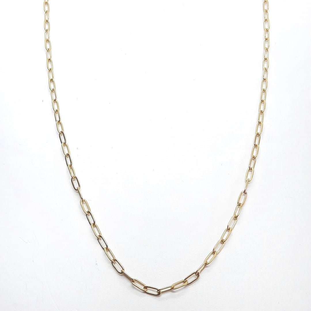 Lange ovale Halskette aus Edelstahl - Gold Halsketten KOOMPLIMENTS