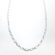 Lange ovale Halskette aus Edelstahl - Silber Halsketten KOOMPLIMENTS 