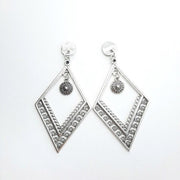 Lange Rautenohrringe Silber - Traditionelles Boho Ohrringe KOOMPLIMENTS