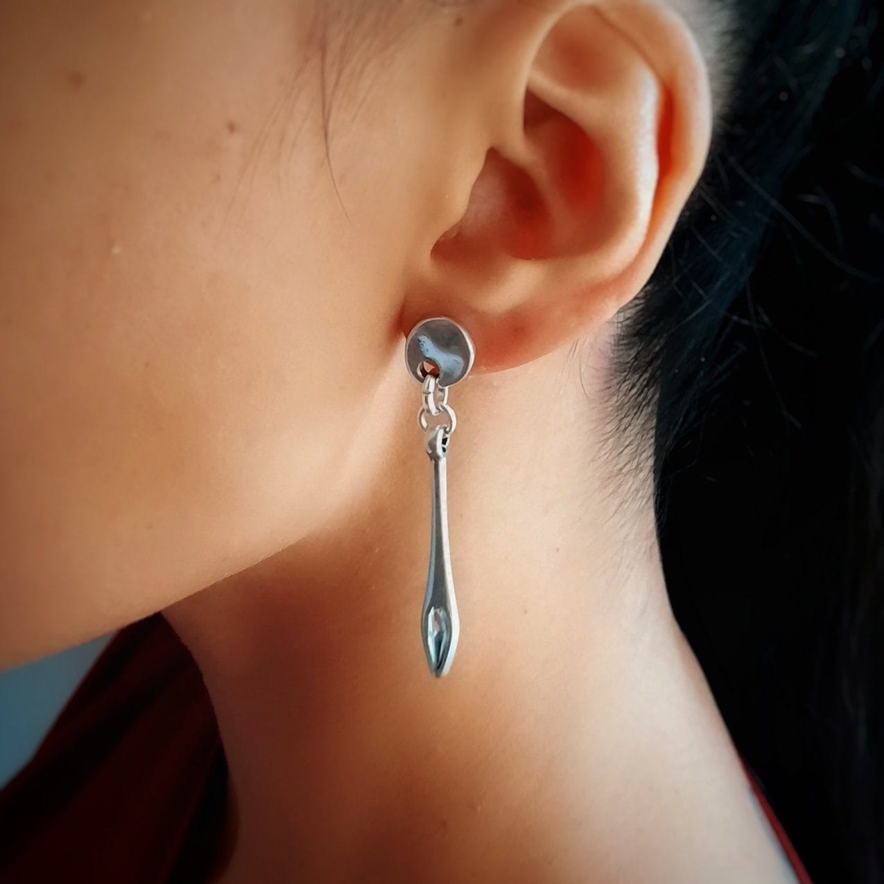 Lange Silber Ohrringe mit Träne - Tear Ohrringe KOOMPLIMENTS