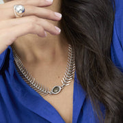 Lange Silberkette Tausendfüssler - Black Diamond Halsketten KOOMPLIMENTS 