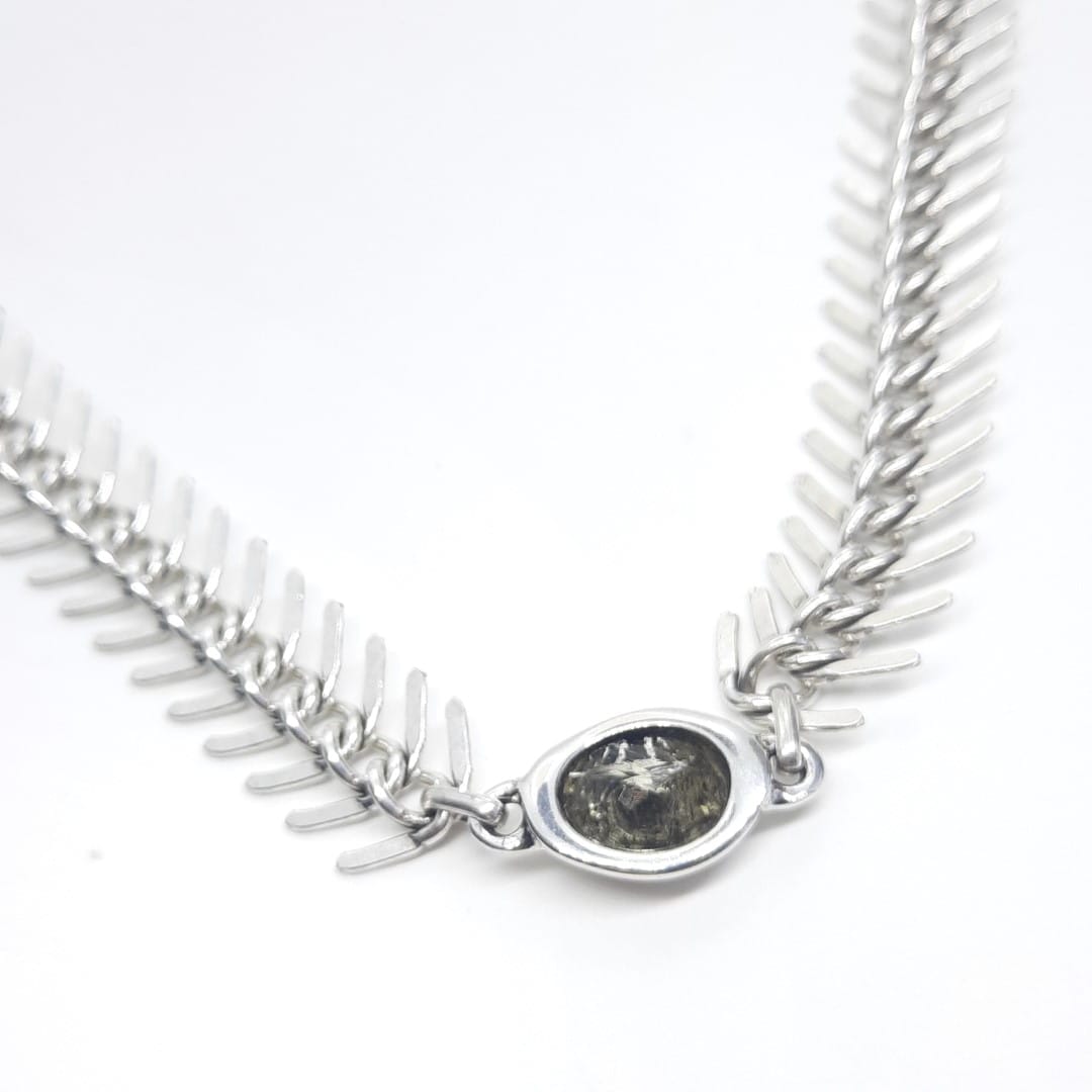 Lange Silberkette Tausendfüssler - Black Diamond Halsketten KOOMPLIMENTS