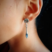 Lange Träne Silber Ohrringe - Blue Tear Ohrringe KOOMPLIMENTS