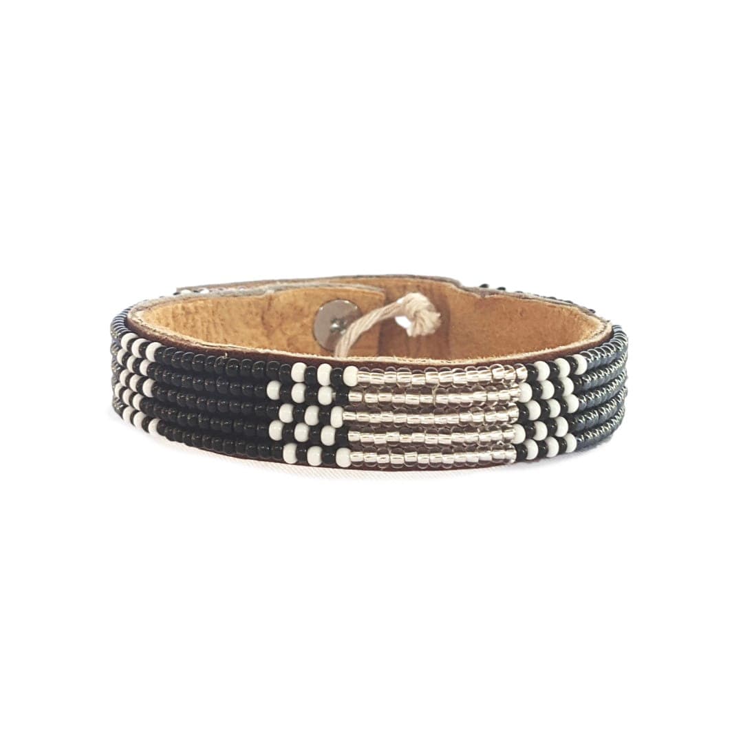 Lederarmband aus Afrika mit Perlen - Atlas Armband KOOMPLIMENTS