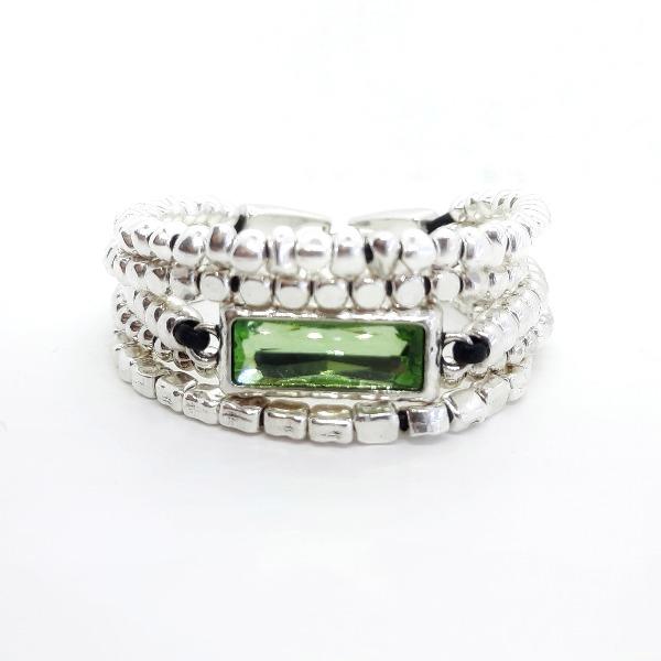 Lederarmband mit Kristallknopf - Elsa Armband KOOMPLIMENTS