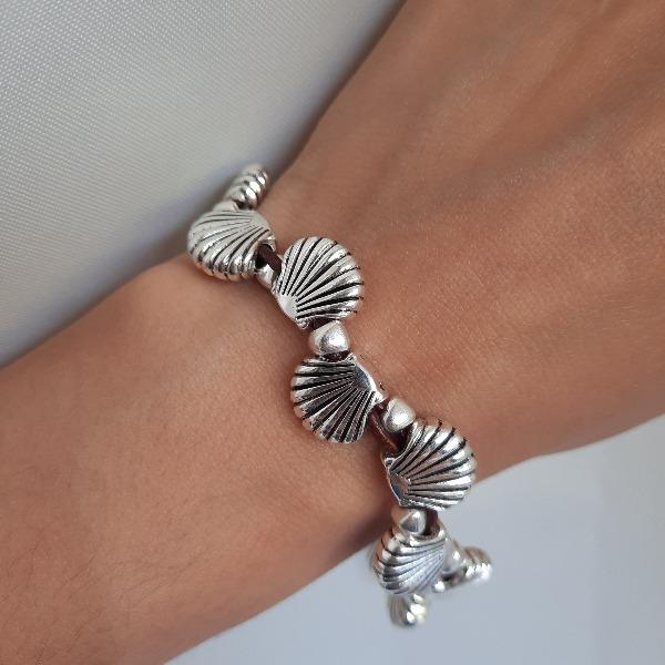 Lederarmband mit Muscheln Armband KOOMPLIMENTS