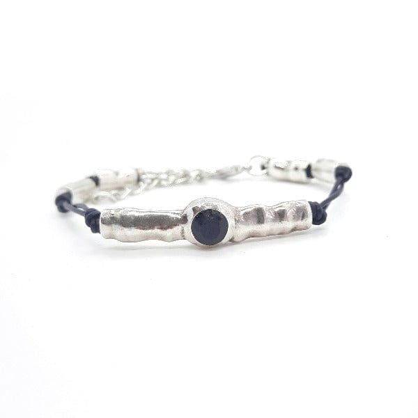 Lederarmband und Silber - Kleiner Baumstamm Black Armband KOOMPLIMENTS