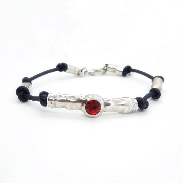Lederarmband und Silber - Kleiner Baumstamm Armband KOOMPLIMENTS