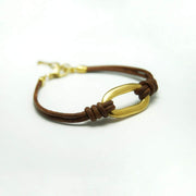 Lederarmband vergoldete Spange  - Noé Armband KOOMPLIMENTS