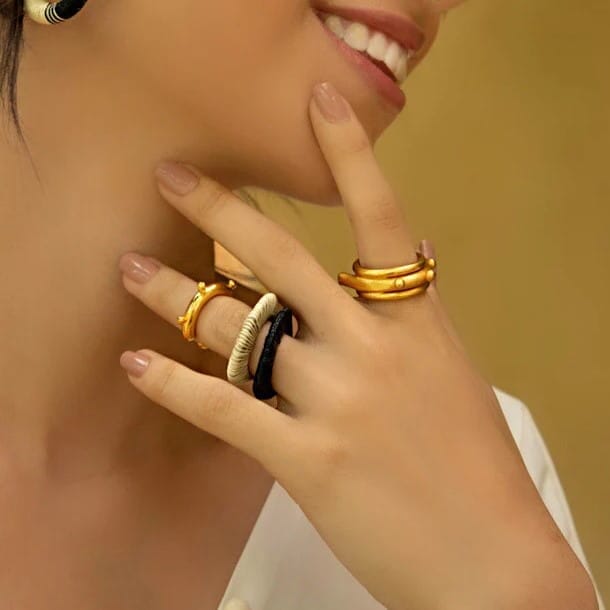 Massiver Doppelring Gold - FARO MAXI Ringe KOOMPLIMENTS
