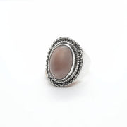 Massiver Ring Silber mit Naturstein - ROSENQUARZ Ringe KOOMPLIMENTS