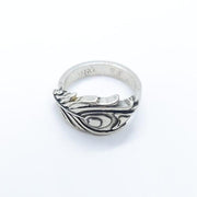 Massiver Ring Silber Pfauenfeder Ringe KOOMPLIMENTS