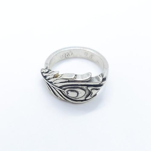 Massiver Ring Silber Pfauenfeder Ringe KOOMPLIMENTS