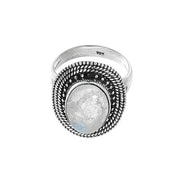 Massiver Ring Silber Regenbogen Mondstein - JAIPUR Ringe KOOMPLIMENTS