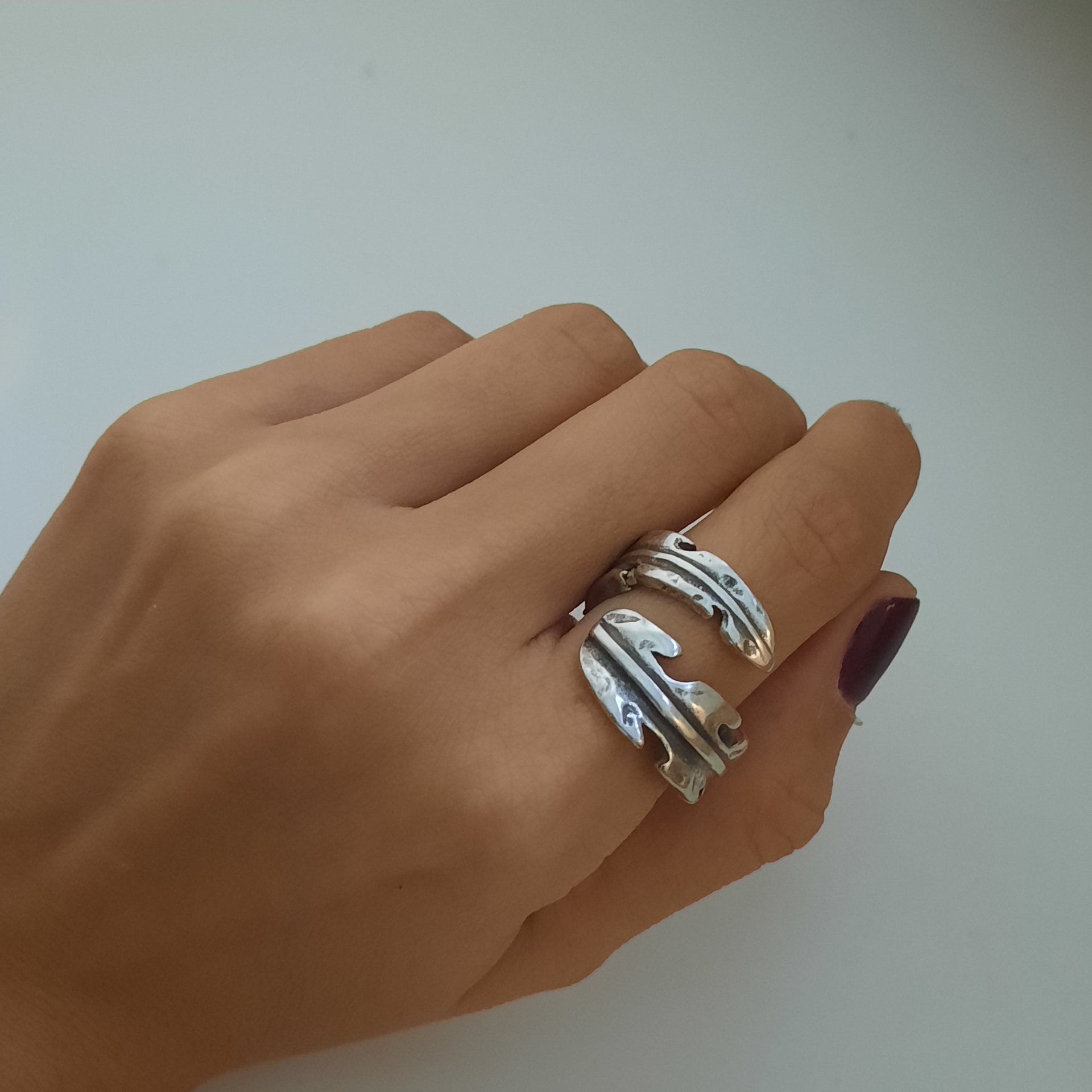 Massiver Ring Silber Tropen Blatt - Tropical Ringe KOOMPLIMENTS