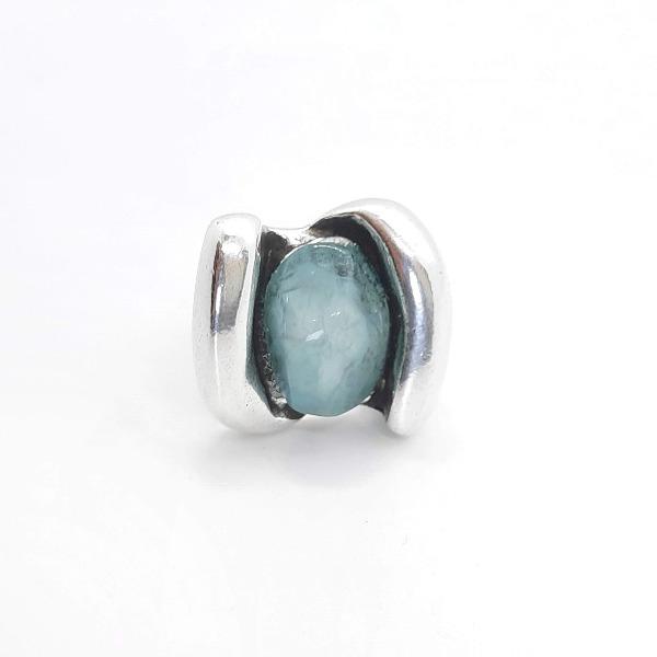 Massiver Silber Ring mit Harz Stein - Earth Pale Turquoise Ringe KOOMPLIMENTS