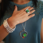 Massiver Silber Ring mit Harzstein Grün - Earth Ringe KOOMPLIMENTS