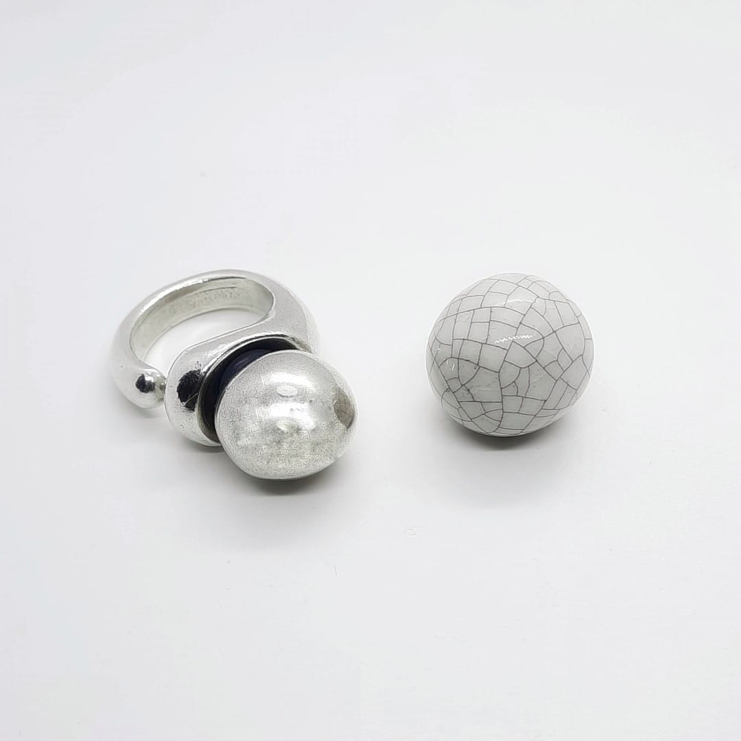 Massiver Silber Ring mit Kugel Ringe KOOMPLIMENTS