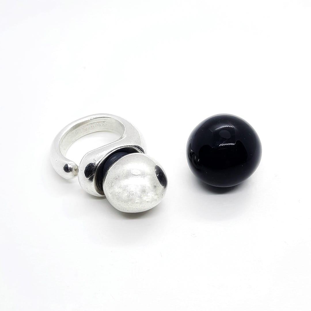 Massiver Silber Ring mit Kugel Ringe KOOMPLIMENTS