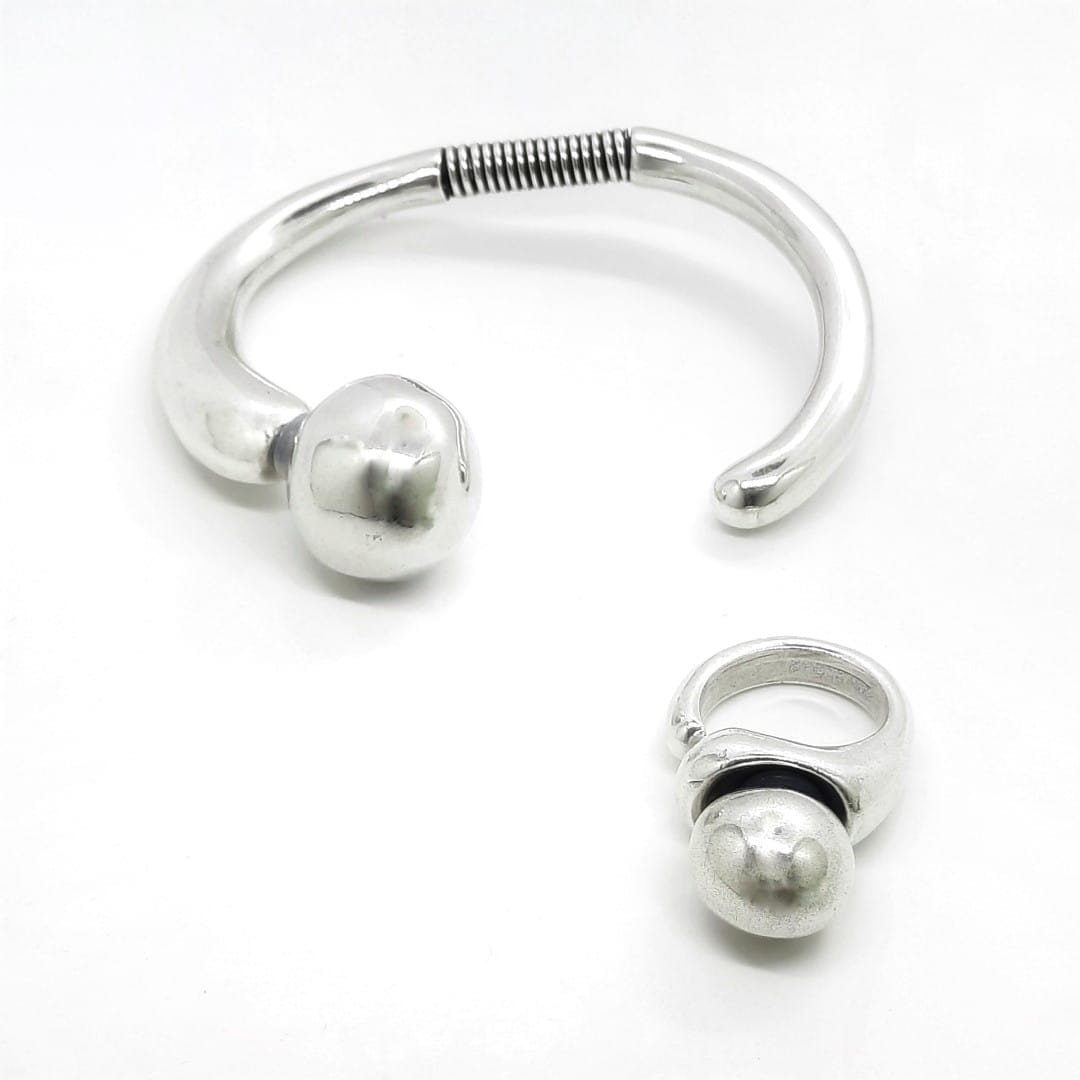 Massiver Silber Ring mit Kugel Ringe KOOMPLIMENTS