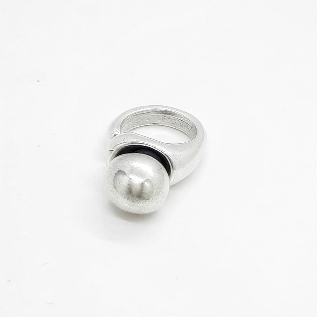 Massiver Silber Ring mit Kugel Ringe KOOMPLIMENTS 