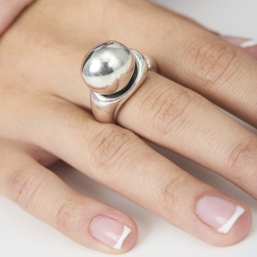 Massiver Silber Ring mit Kugel Ringe KOOMPLIMENTS 
