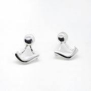 Minimalistische Ohrstecker aus Silber mit Welle Ohrringe KOOMPLIMENTS