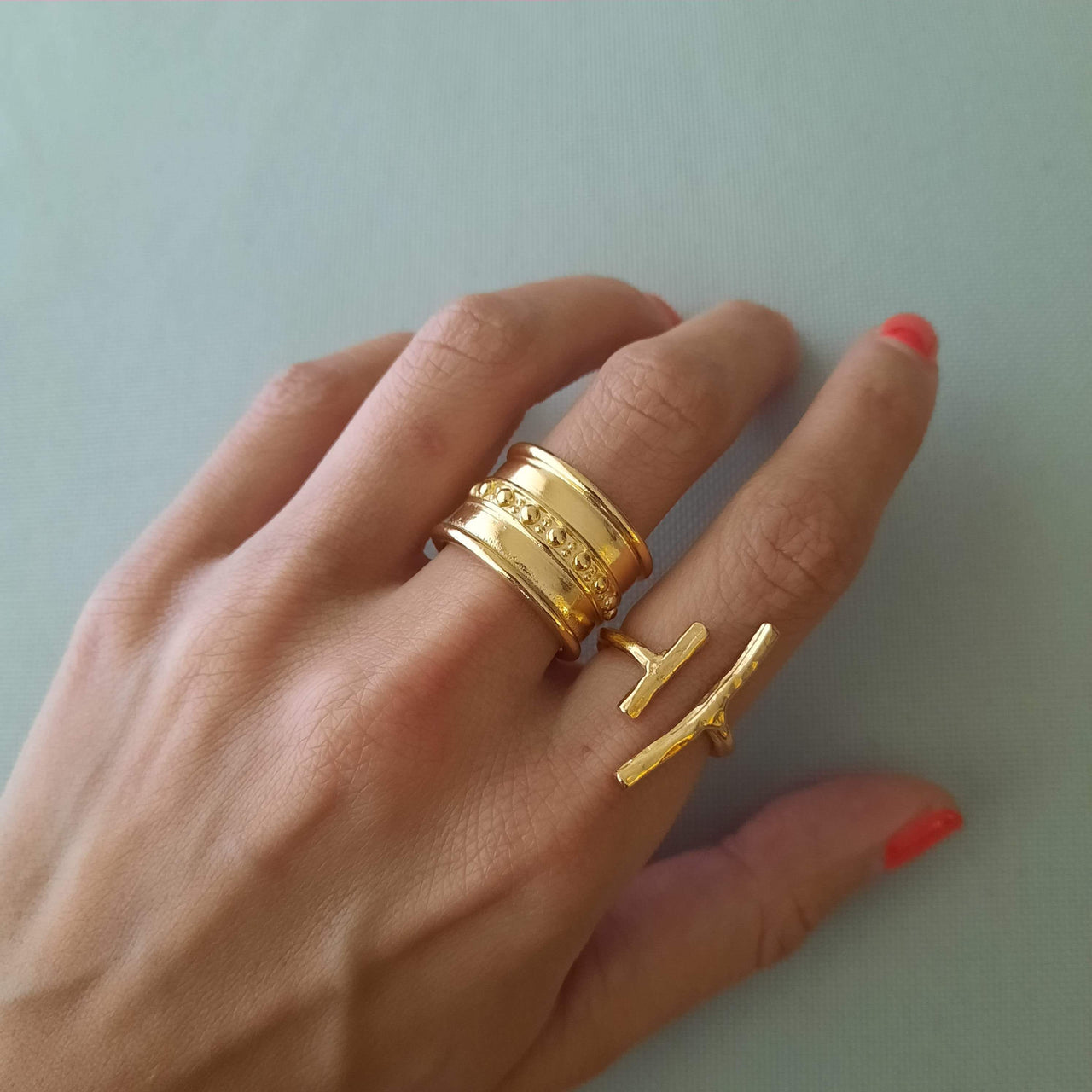 Minimalistischer Gold Ring Parallele Linien Ringe KOOMPLIMENTS